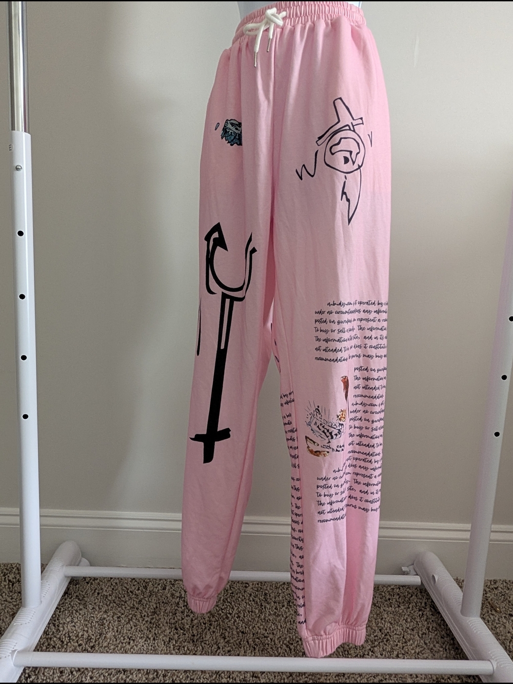 Pink Graphic Jogger Track Pants
